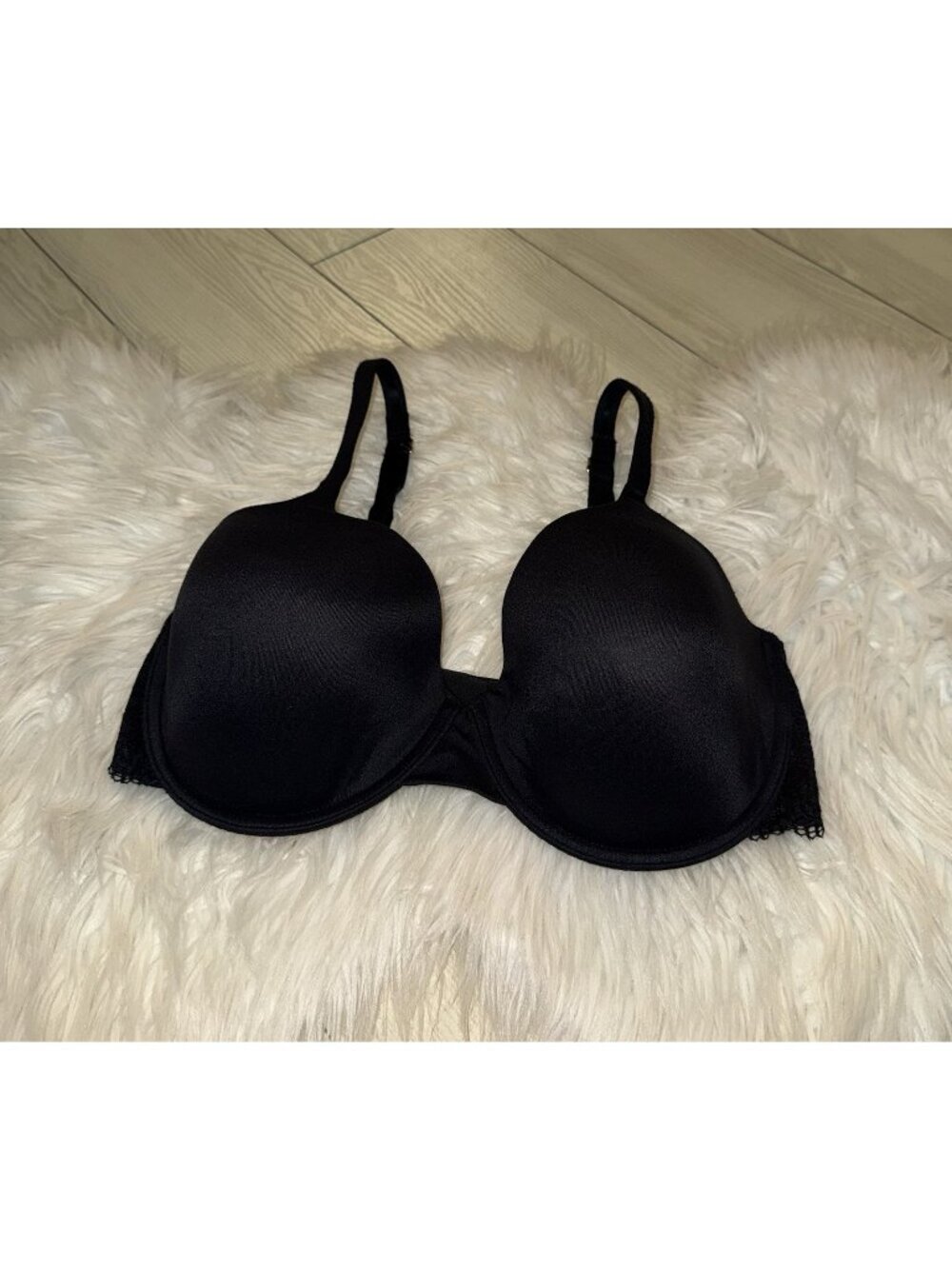 Soma Embraceable Enchanting Lace Demi Bra Lined Underwire Womens 36DD Black